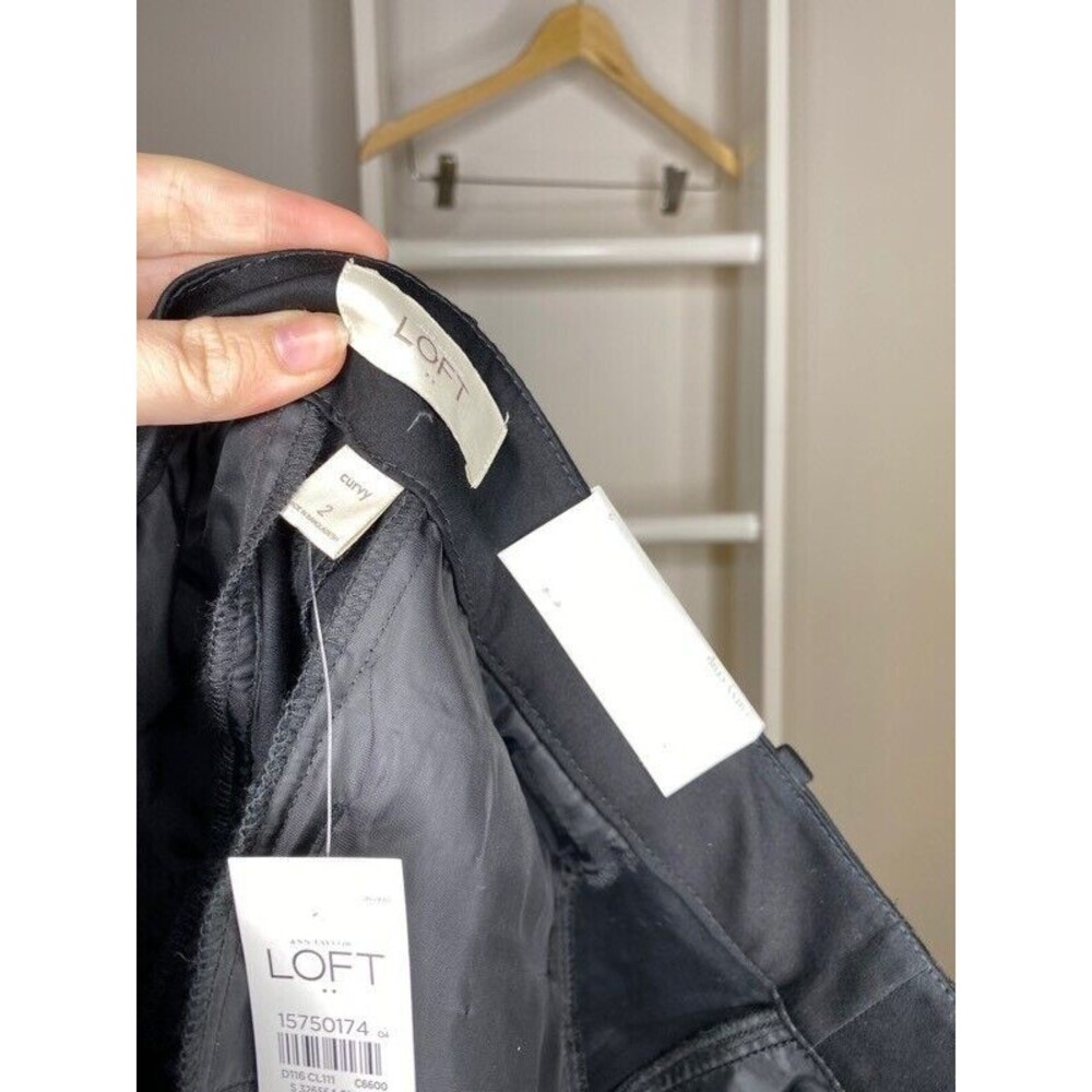 Ann Taylor LOFT Pants Womens 2 Black Curvy Cropped Pockets Stretch Capris New - Picture 6 of 11
